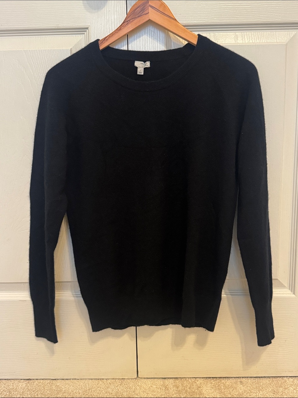 Halogen 100% Cashmere Sweater Womens Large Black Long Sleeve Crewneck Soft - Picture 2 of 9